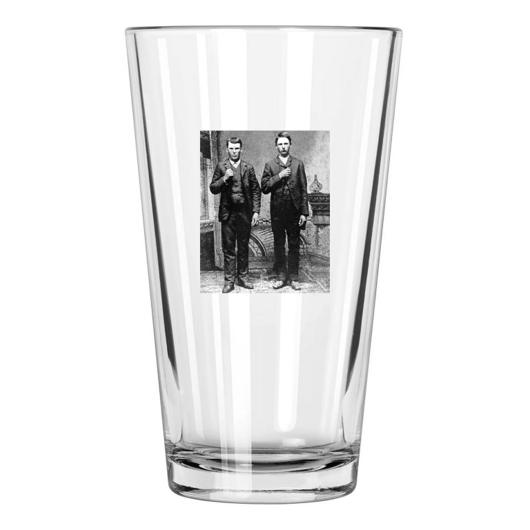 Frank And Jesse James Portrait Old West American Outlaws Pint Beer Glass