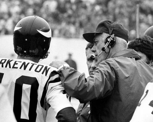 Fran Tarkenton And Bud Grant Glossy Keychain Minnesota Vikings Print