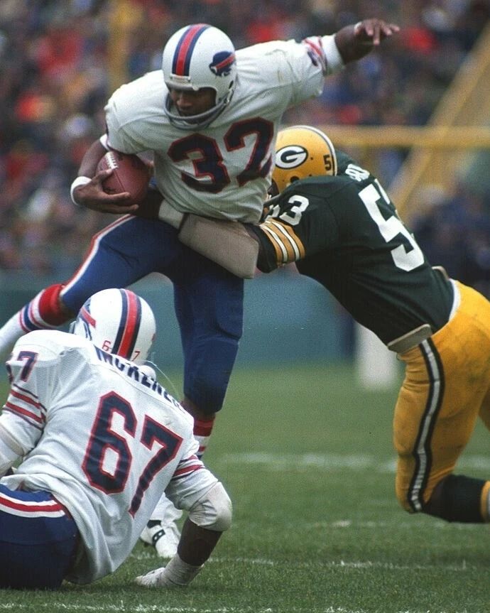 Fred Carr & O.J. Simpson Keychain Green Bay Packers Bills Picture Nfl Football