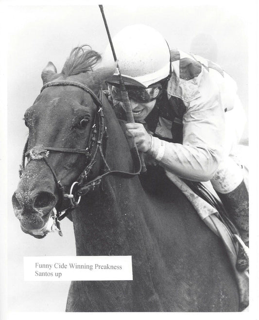 Funny Cide Magnet Horse Racing Picture Jockey Jose Santos Preakness Stakes