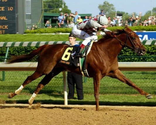 Funny Cide Keychain Horse Racing Picture Jockey