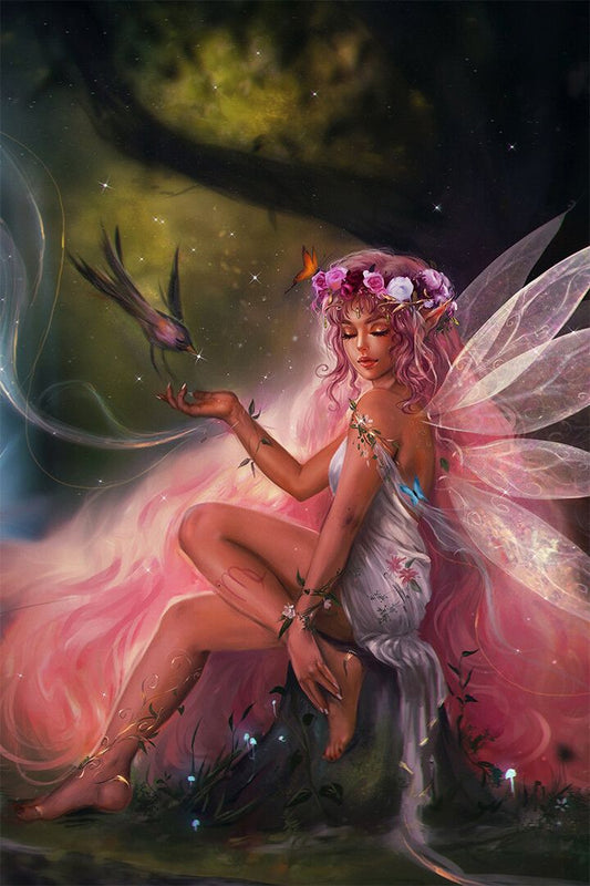 Fairies Girl Animal Landscape Oil Painting Print Jigsaw Puzzle