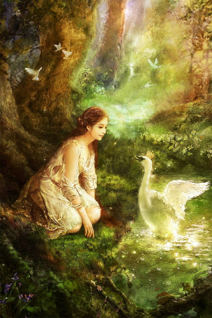 Fairies Girl Landscape Animal Oil Painting Print Jigsaw Puzzle