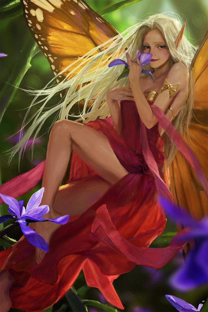 Fairies Girl Oil Painting Design Nature Lights Jigsaw Puzzle