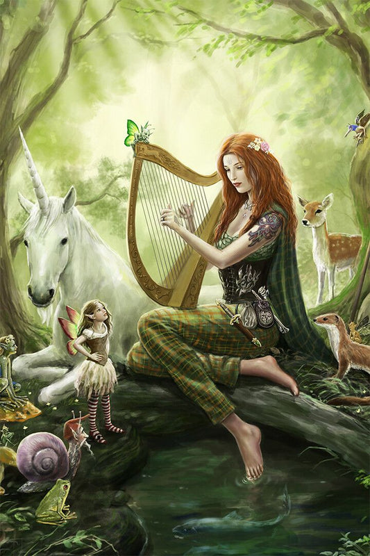 Fairies Girl Oil Painting Imaginary Nature Animals Print Jigsaw Puzzle