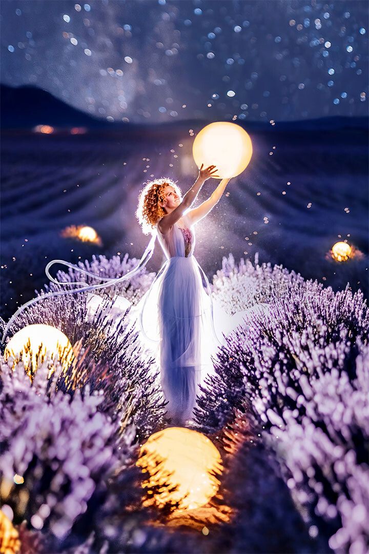 Fairy Lavender Moon Fantasy Artwork Print Jigsaw Puzzle