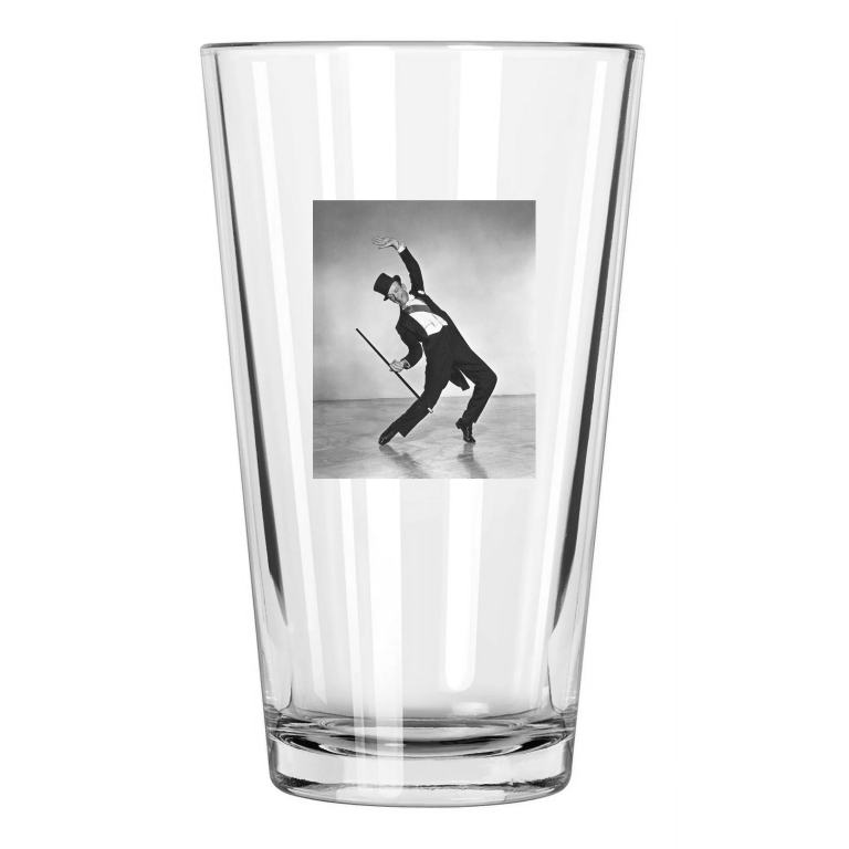 Famous Actor Dancer Fred Astaire Hollywood Portrait Pint Beer Drinking Glass