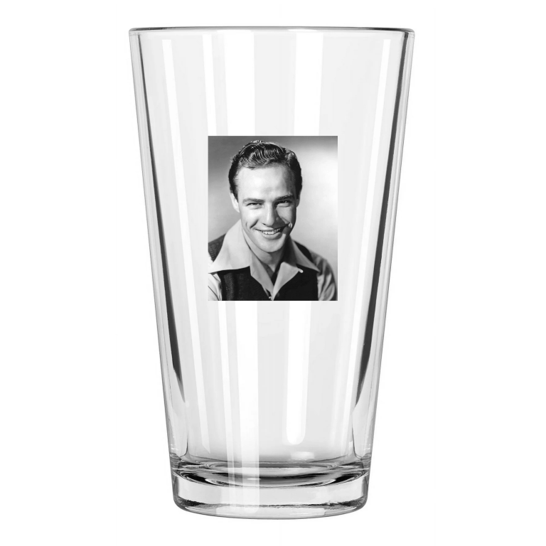 Famous Actor Marlon Brando Photo Movie Pint Beer Drinking Glass