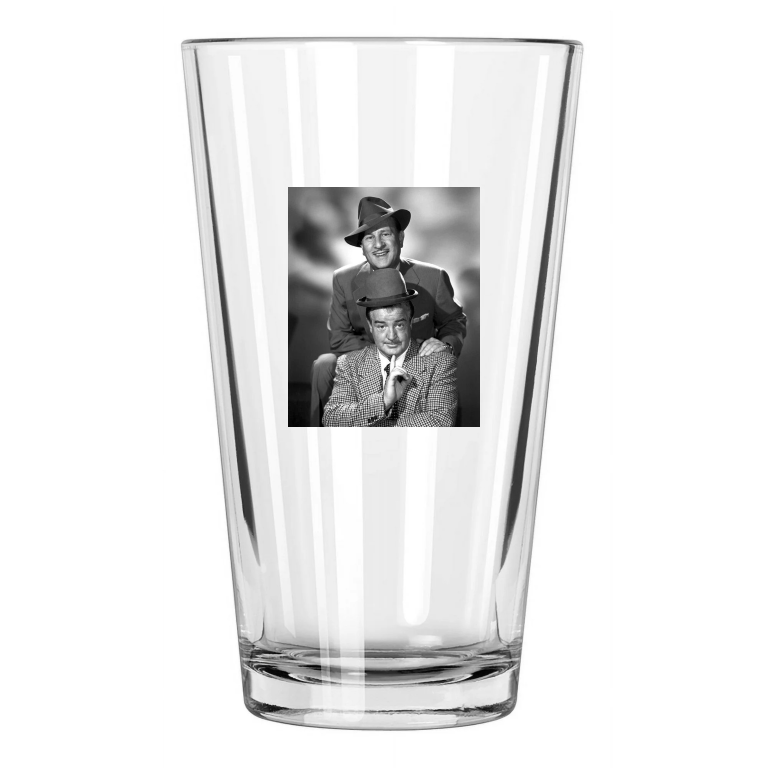 Famous Actors Abbott And Costello Photo Film Movie 2 Pint Beer Drinking Glass