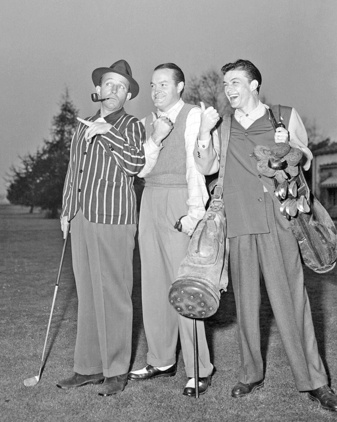Famous Actors Bob Hope, Bing Crosby And Frank Sinatra Glossy Photo Poster