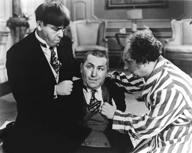 Famous Actors Three Stooges Glossy Keychain Larry Moe And Curly Print