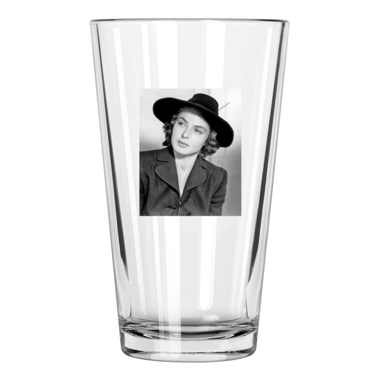 Famous Actress Ingrid Bergman Photo Model 1 Pint Beer Drinking Glass