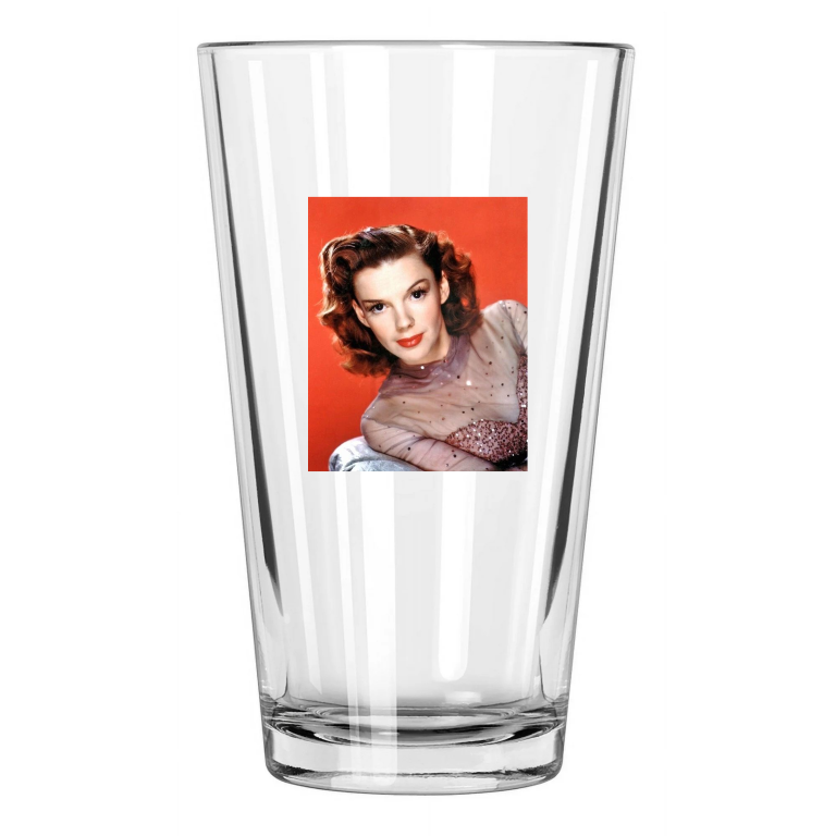 Famous Actress Judy Garland Movie Celebrity Portrait Pint Beer Drinking Glass