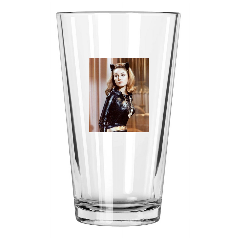 Famous Actress Julie Newmar Photo Cat Woman Model Pint Beer Drinking Glass