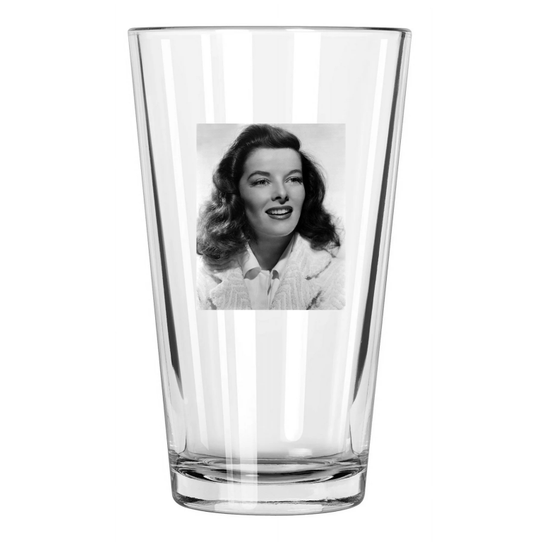 Famous Actress Katharine Hepburn Celebrity Hollywood 1 Pint Beer Drinking Glass