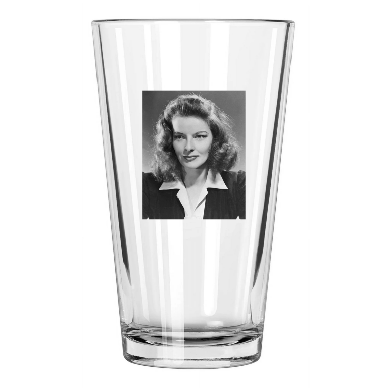 Famous Actress Katharine Hepburn Celebrity Hollywood 2 Pint Beer Drinking Glass