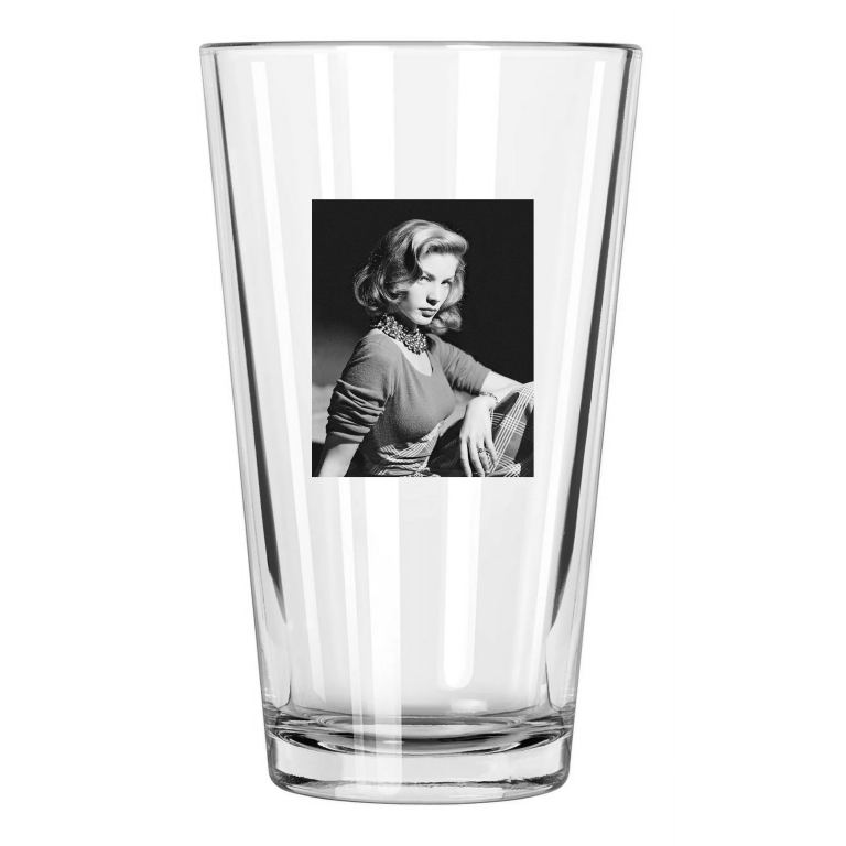 Famous Actress Lauren Bacall Photo Celebrity Model Pint Beer Drinking Glass
