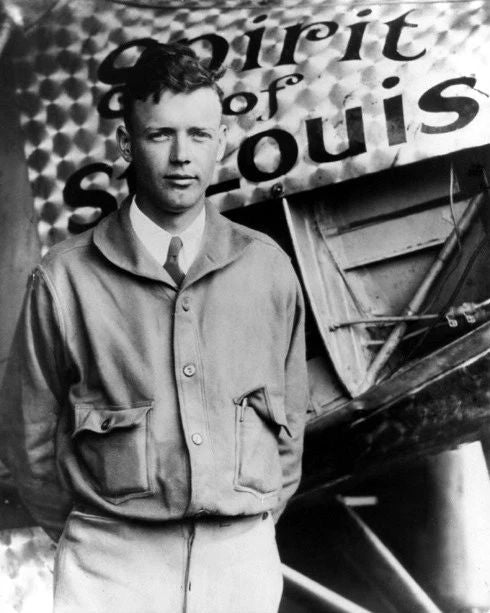 Famous Aviator Charles Lindbergh Glossy Keychain Spirit Of St. Louis Keychain