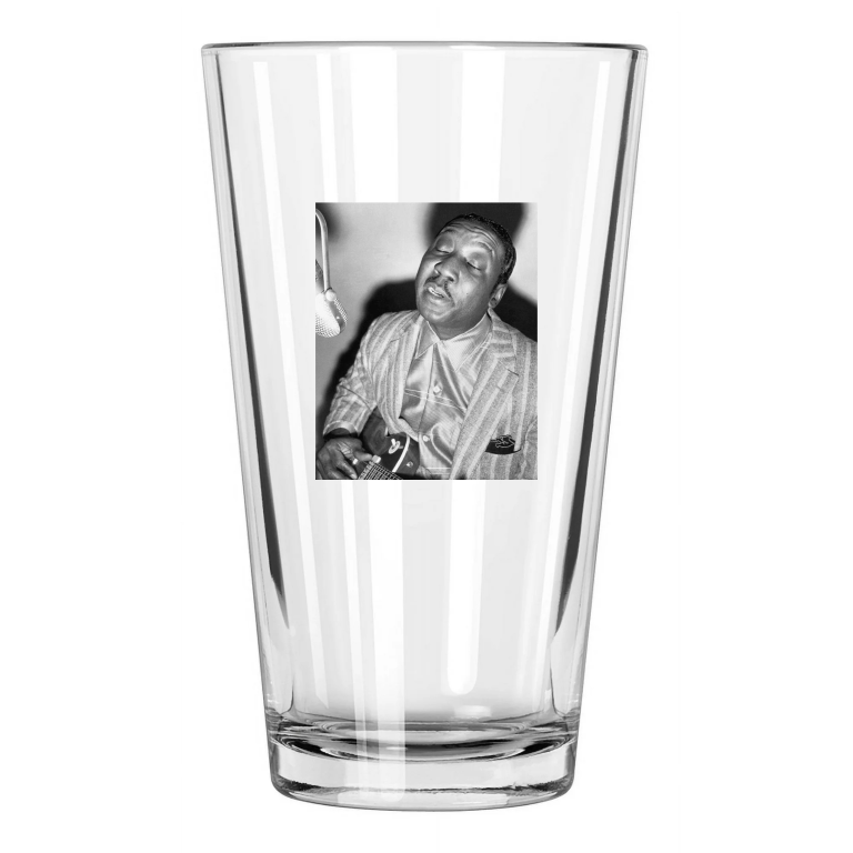 Famous Blues Singer Muddy Waters Photo Guitarist Music Pint Beer Drinking Glass