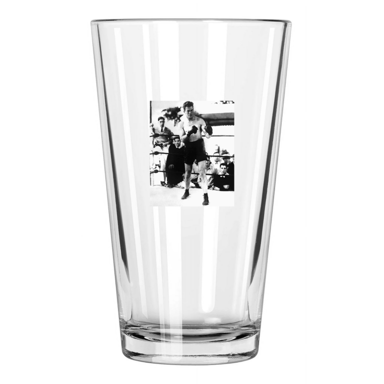 Famous Boxer Gene Tunney Vintage Boxing Heavyweight Pint Beer Drinking Glass