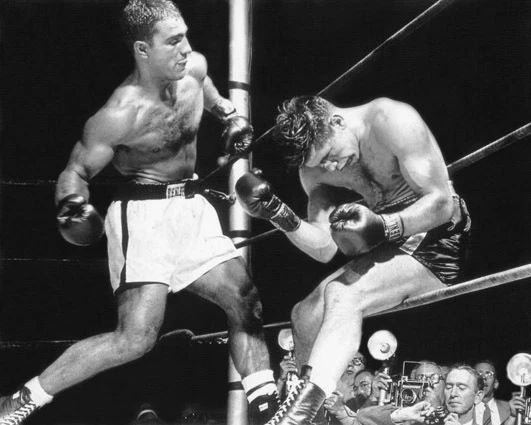 Famous Boxer Rocky Marciano Glossy Keychain Knock Out Boxing Print Heavyweight