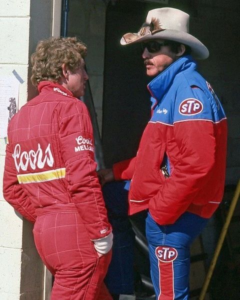 Famous Drivers Richard Petty And Bill Elliott Glossy Photo Garage Print