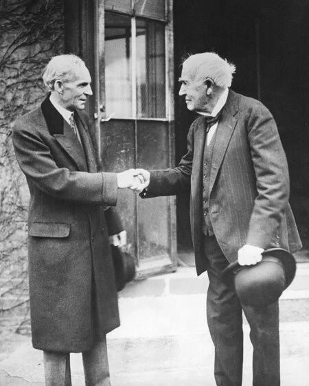 Famous Inventors Henry Ford And Thomas Edison Glossy Keychain Genius Print 1