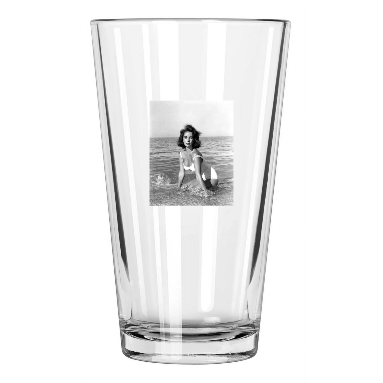 Famous Model Elizabeth Taylor Celebrity Swimsuit 2 Pint Beer Drinking Glass