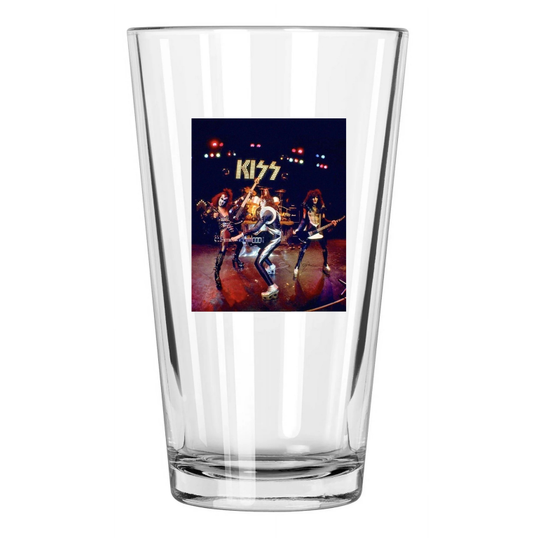Famous Rock Band Kiss In Concert Photo Rock And Roll Pint Beer Drinking Glass