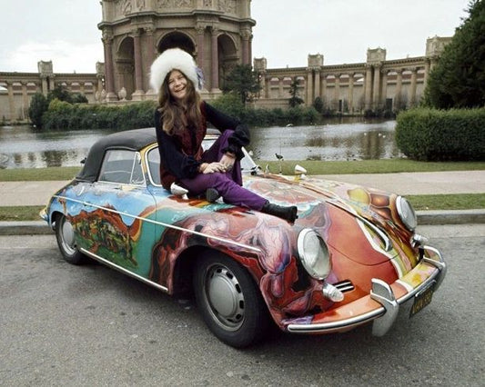 Famous Rock Singer Janis Joplin On Her Car Glossy Keychain Artist Keychain 2