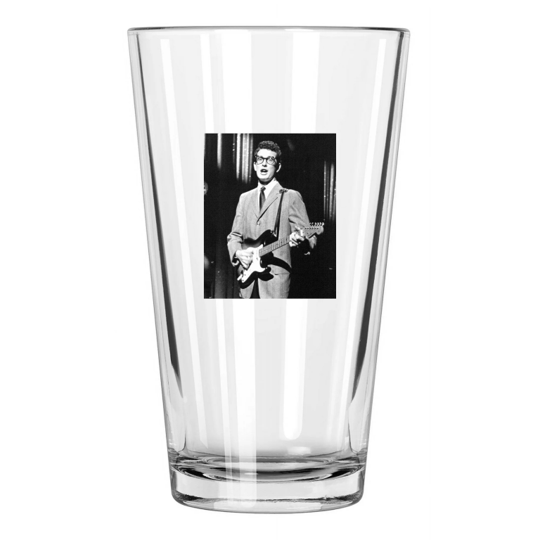 Famous Singer Buddy Holly Photo The Crickets Guitarist Pint Beer Drinking Glass