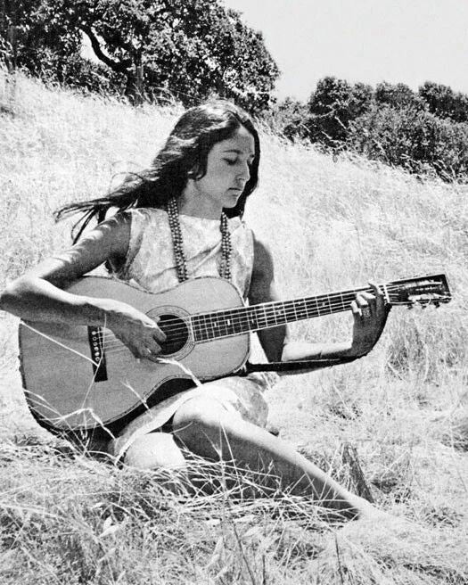 Famous Singer Joan Baez Glossy Keychain Music Keychain Guitar Print
