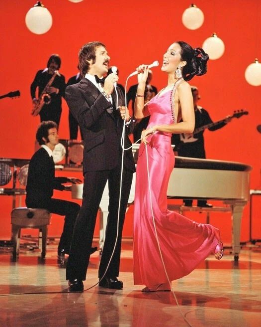 Famous Singers Sonny And Cher Glossy Photo Musical Photograph Poster