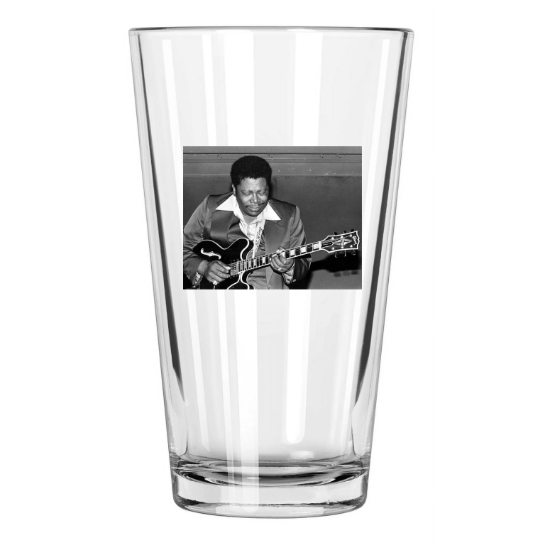 Famous Soul Singer Bb King Photo Blues Guitarist Pint Beer Drinking Glass