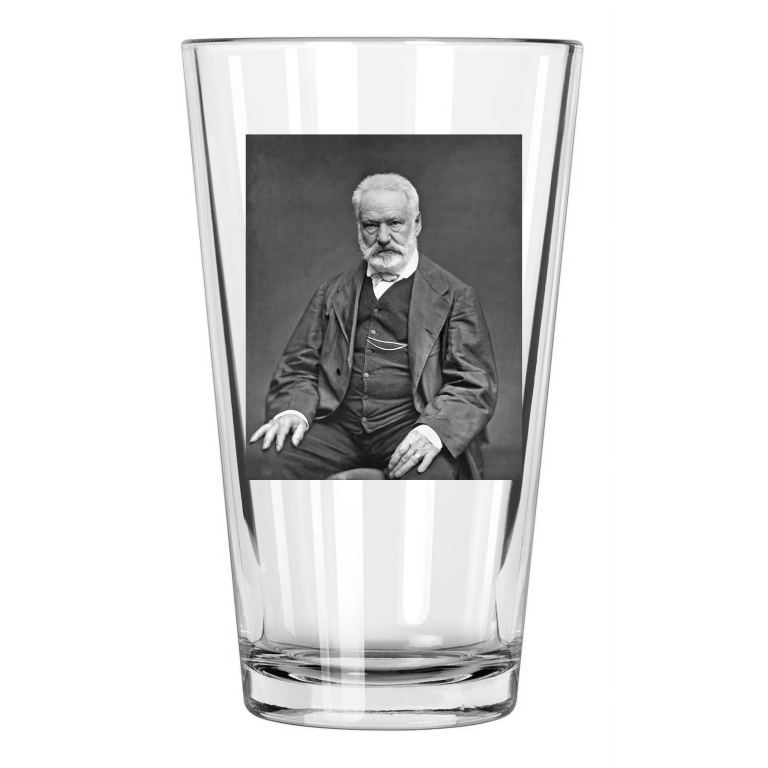 Famous Writer Victor Hugo Romantic Author Of Poetry Portrait 1 Pint Beer Glass