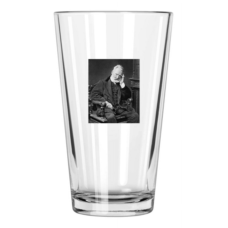 Famous Writer Victor Hugo Romantic Author Of Poetry Portrait 2 Pint Beer Glass