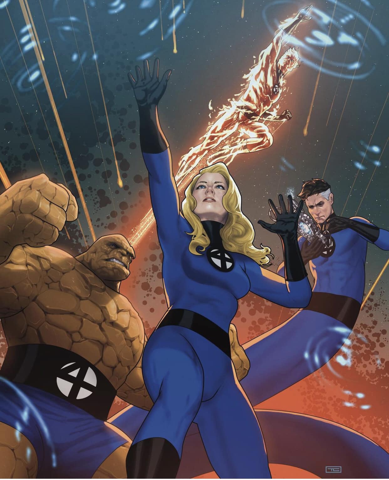 Fantastic Four Action Scene Print Poster
