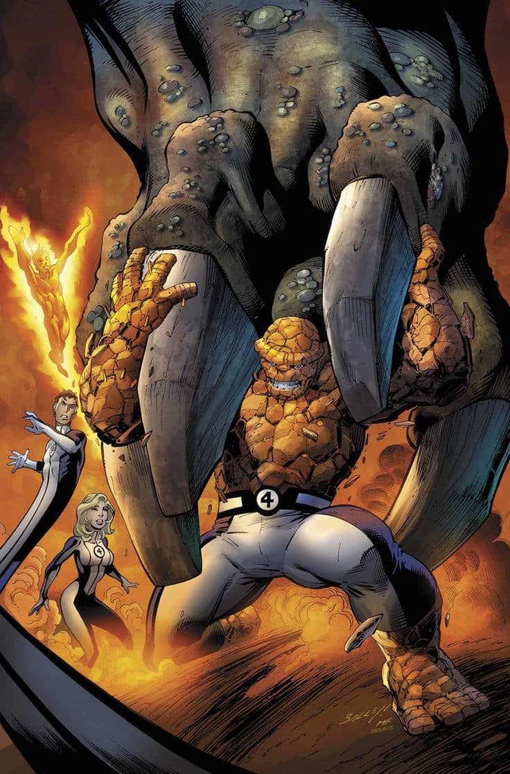 Fantastic Four Comic Action Scene Print Poster