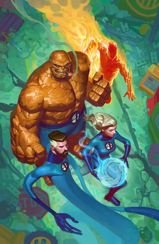 Fantastic Four Heroes Action Scene Print Poster