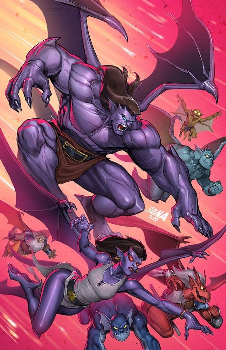 Fantasy Character Heroes Flying Comic Art Print Poster