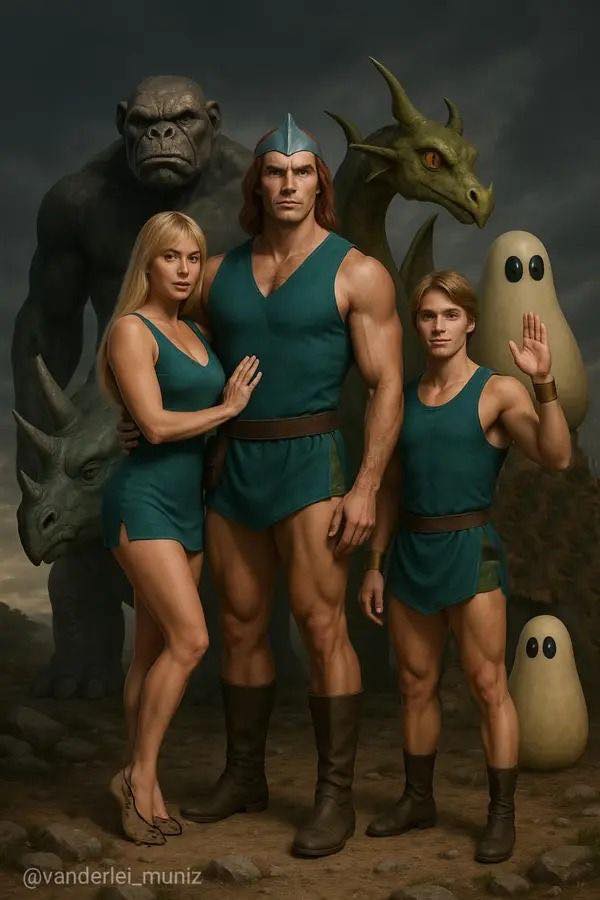 Fantasy Heroes With Creatures Print Poster