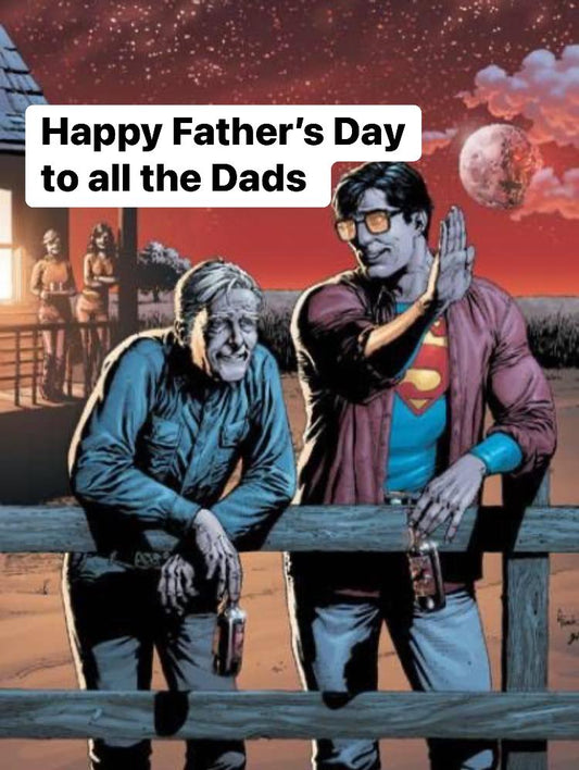 Fathers Day Superhero Scene Print Poster