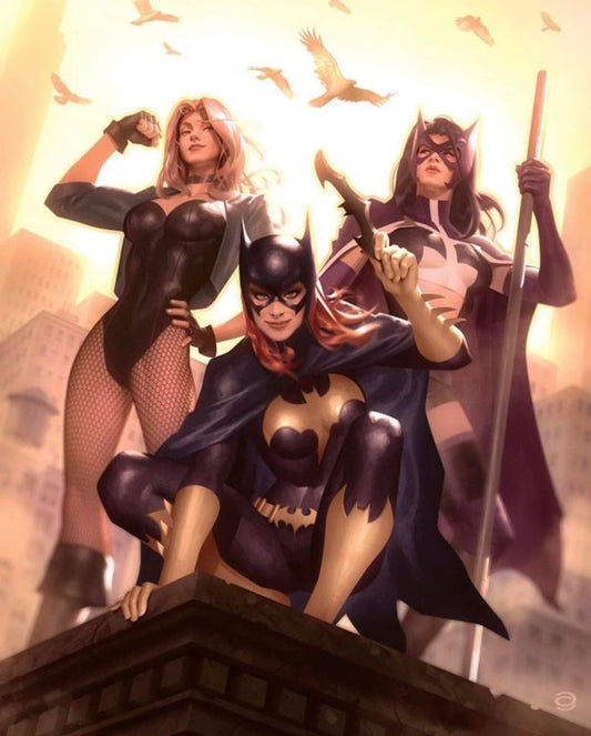 Female Superheroes Cityscape Print Poster