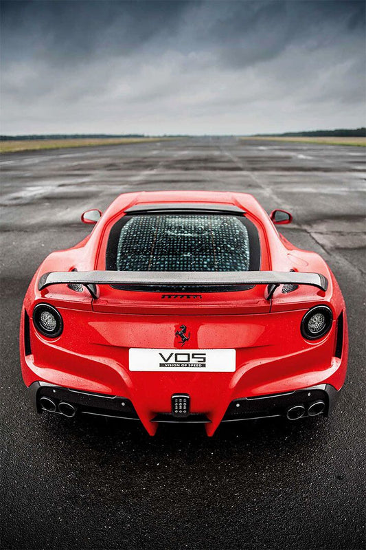 Ferrari F12 Red Sports Car Stands On The Road Jigsaw Puzzle