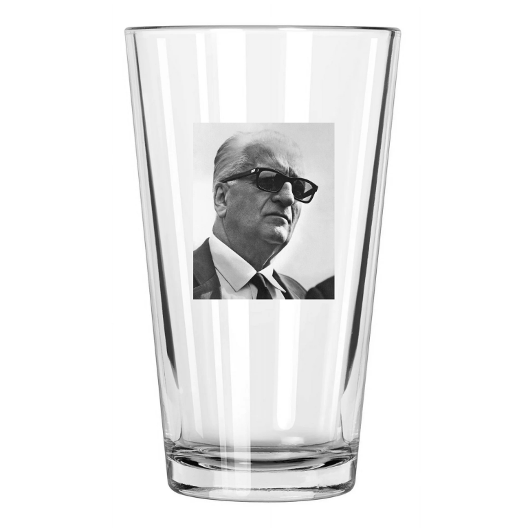 Ferrari Founder Enzo Ferrari Photo Engineer Pint Beer Drinking Glass