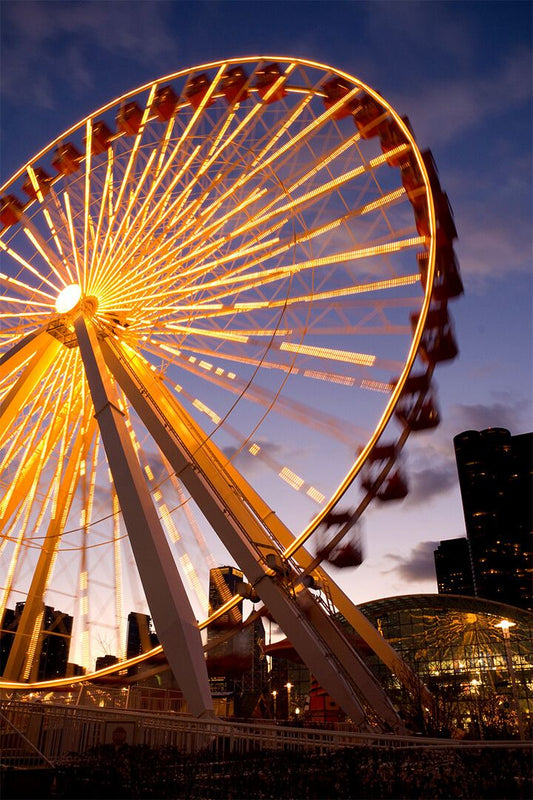 Ferris Wheel In Motion Print Canvas Jigsaw Puzzle