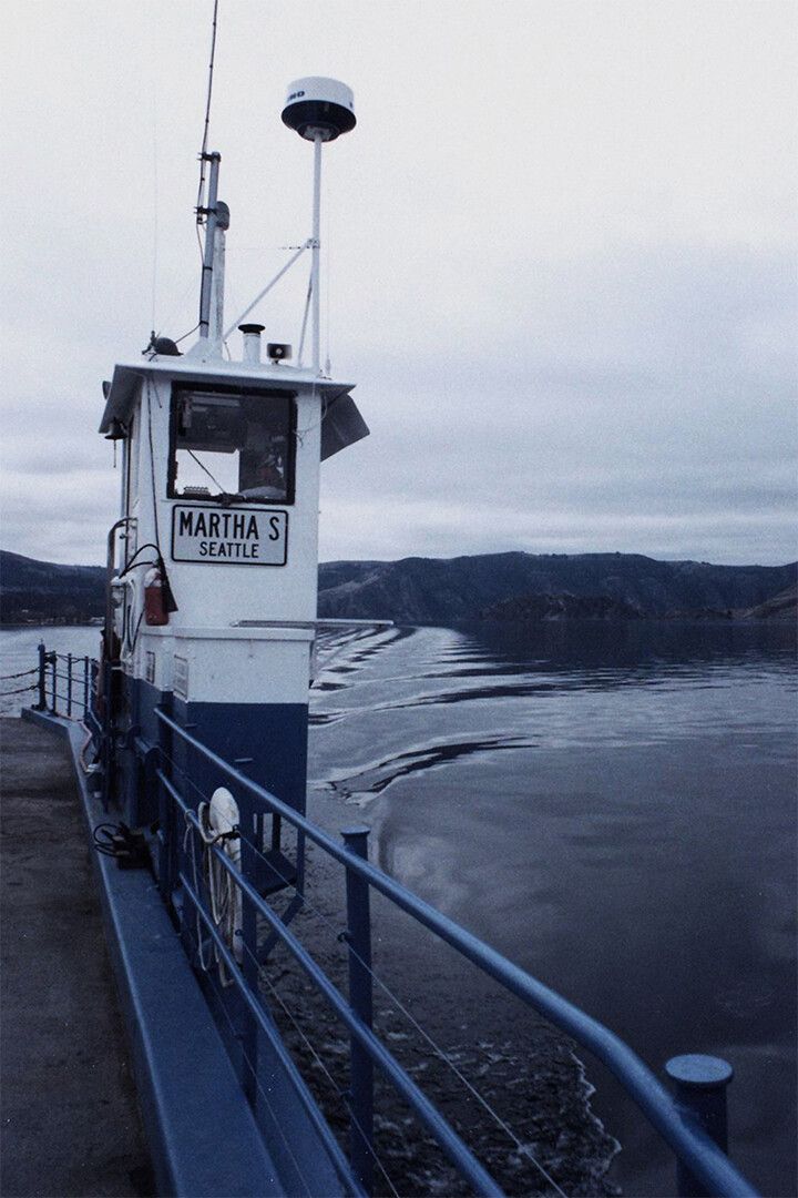 Ferry Approaching Nanaimo Travel Painting Print Jigsaw Puzzle