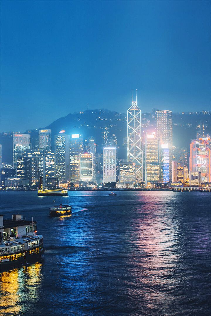 Ferry In Victoria Harbour Watercraft Print Painting Jigsaw Puzzle
