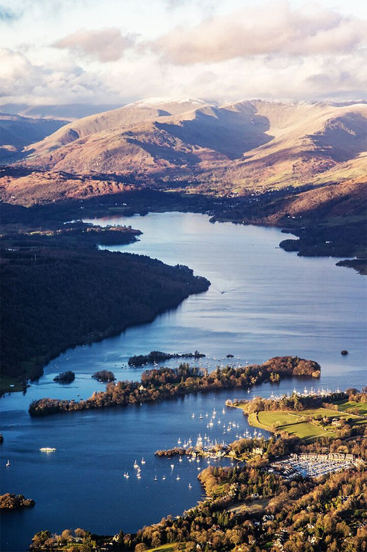 Ferry On Lake Windermere England Painting Print Jigsaw Puzzle