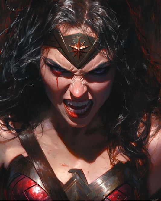 Fierce Warrior Wonderwoman Portrait Print Poster